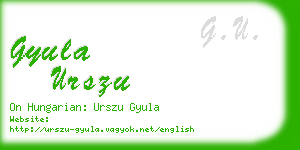 gyula urszu business card